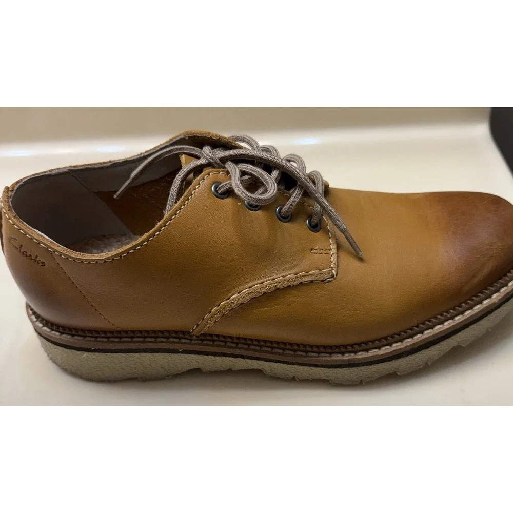 Clarks Frelan Walk Oxford Dress Shoe Size 7 1/2 Cognac
